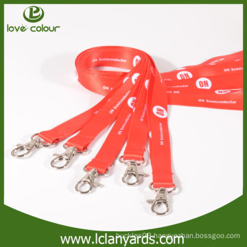 Durable high quality polyester lanyard in red color